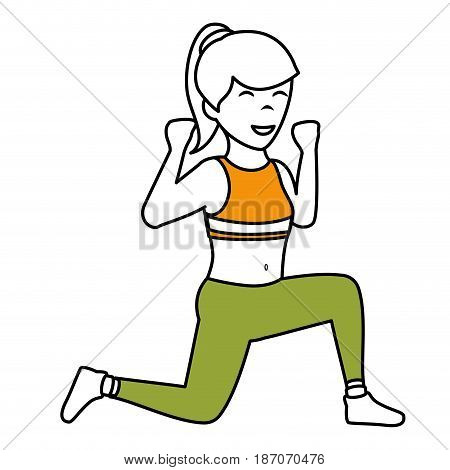 Athletic woman exercising character vector illustration design