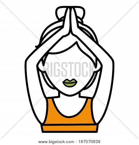 Athletic woman exercising character vector illustration design