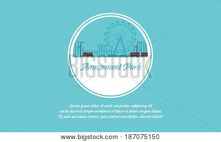 Vector art amusement park background collection stock