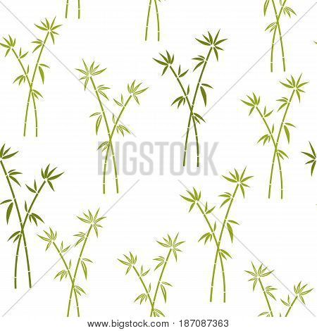 Seamless pattern with green bamboo. Vector pattern for cushion pillow bandanna kerchief shawl fabric print. Texture for clothes and bedclothes