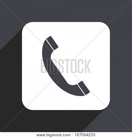 Phone flat design web icon isolated on gray background