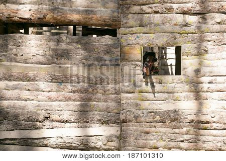 Gomel, Belarus - May 15, 2017: Children And Adults Play The Collective Game Lasertag In The Open Air