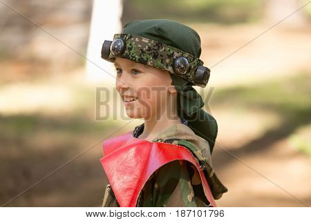 Gomel, Belarus - May 15, 2017: Children And Adults Play The Collective Game Lasertag In The Open Air