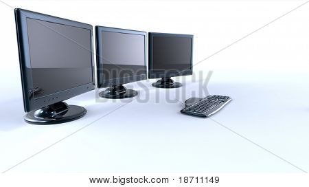 moniteurs lcd 3D avec clavier