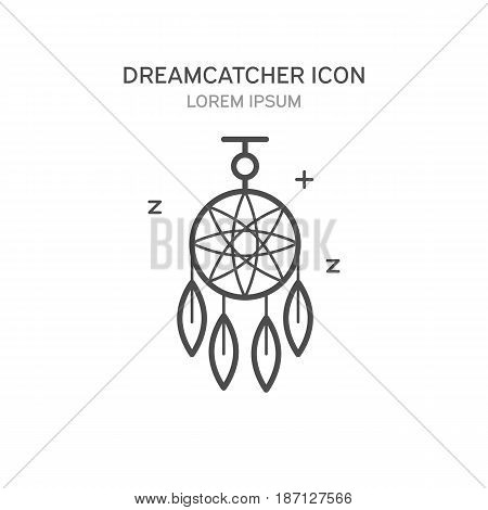 Dreamcatcher Line Style Icon. Vector Illustration