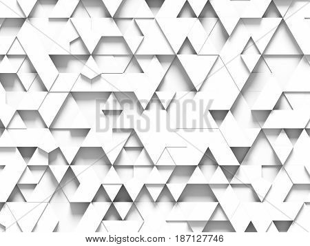 Equilateral Triangles - White Abstract Background With Shadows