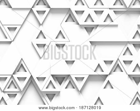 Equilateral Triangles - White Abstract Background With Shadows