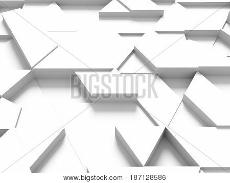 Equilateral Triangles - White Abstract Background With Shadows