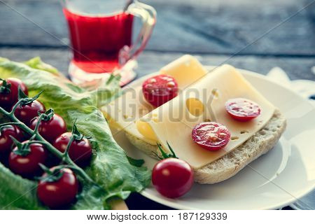 Tomato And Cheese Sandwich