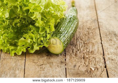 Fresh green Lettuce salad background close up