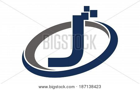This image describe about Technology Motion Synergy Letter J