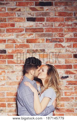 Woman And Man Kissing