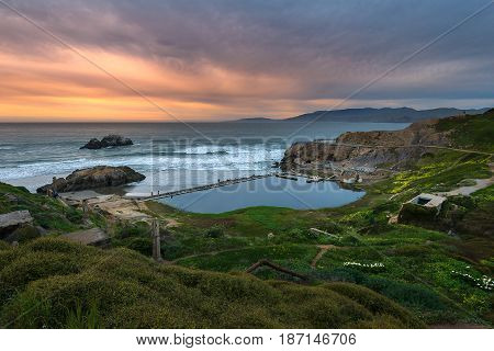 Sutro Baths Sunset, San Francisco California