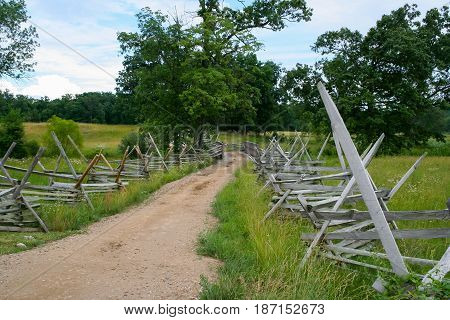Dirt Road on the Gettysburg Civil War Battleground
