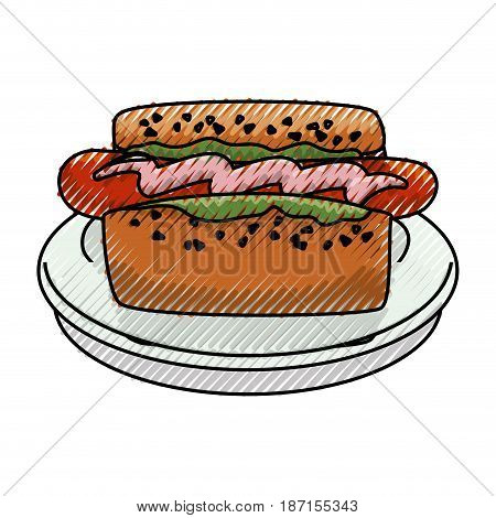 Hot dog fast food icon vector illustration graphic design