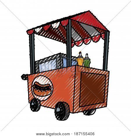 Hot dog cart icon vector illustrationm graphic design