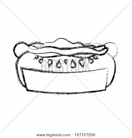 Hot dog fast food icon vector illustration graphic design