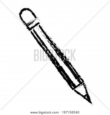 sketch pencil write wooden utensil vector illustration
