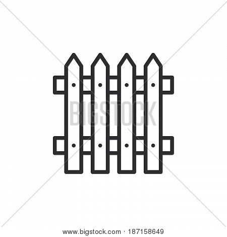 Plank fence line icon outline vector sign linear style pictogram isolated on white. Symbol logo illustration. Editable stroke. Pixel perfect