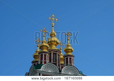 Holy Transfiguration Temple - domes - Novodevichy Convent - Moscow, Russia