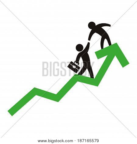Bussiness mens growing statistics icon vector illustration graphic design