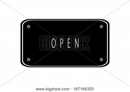 Open written on a blackboard on a white background to connote an advertising concept