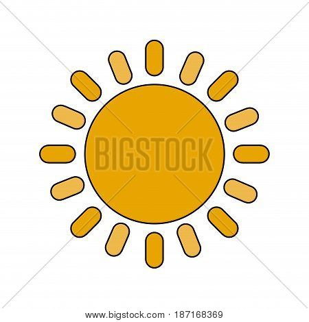 color image cartoon sun with brigntness rays vector illustration