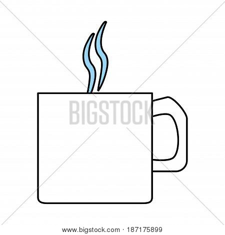 color silhouette image cartoon mug of coffee with steam vector illustration
