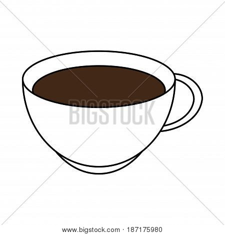 color silhouette image cartoon top view cup of coffee vector illustration