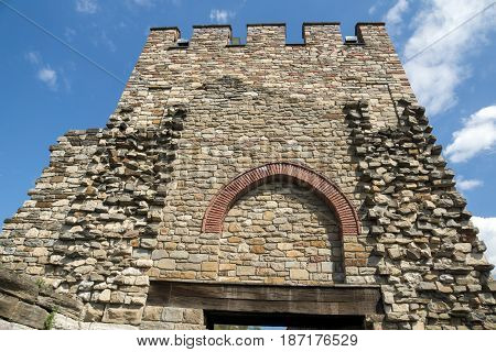 VELIKO TARNOVO, BULGARIA - 9 APRIL 2017: Ruins of The capital city of the Second Bulgarian Empire medieval stronghold Tsarevets, Veliko Tarnovo, Bulgaria