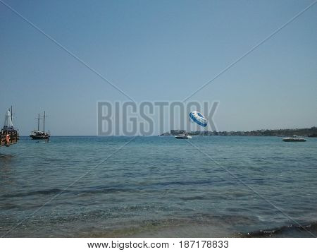 Beautiful Blue Sea on a Hot Sunny Day