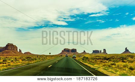 A road leading to Monument Valley Kayenta Arizona