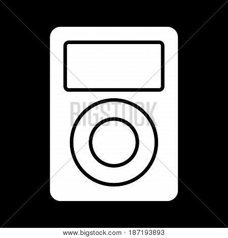 portable music device. Vector icon. Music player isolated on black. eps 10