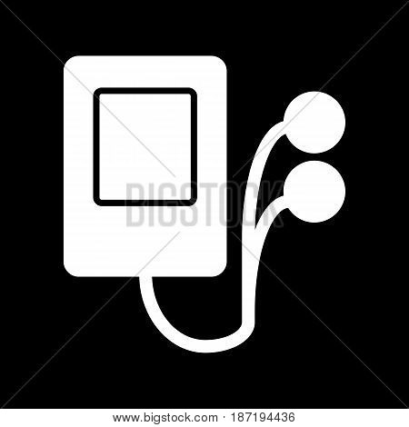 portable music device. Vector icon. Music player isolated on black. eps 10