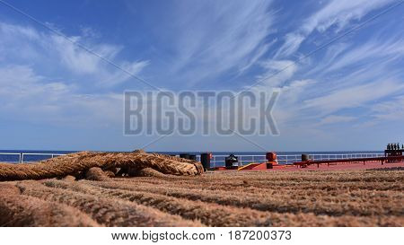 On board a large crude oil tanker