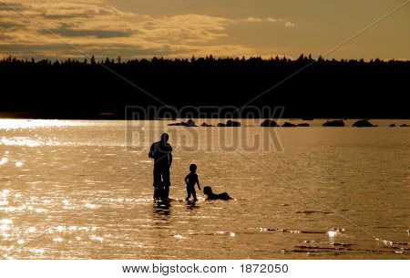 Familie am Strand
