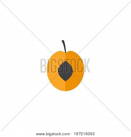 Flat Apricot Element. Vector Illustration Of Flat Nectarine Isolated On Clean Background. Can Be Used As Apricot, Fruit And Nectarine Symbols.