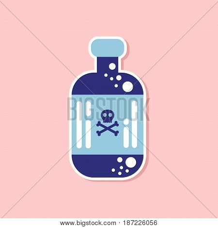paper sticker on stylish background of potion in bottle
