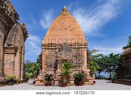 Po Nagar in Nha Trang Vietnam. A view of the Po Nagar Cham Towers.