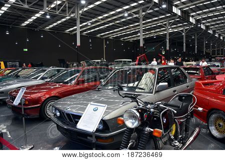 Gosford Australia - Apr 30 2017. A truly amazing classic car collection an absolute landscape of car design covering many of the automotive greats in Gosford Classic Car Museum.