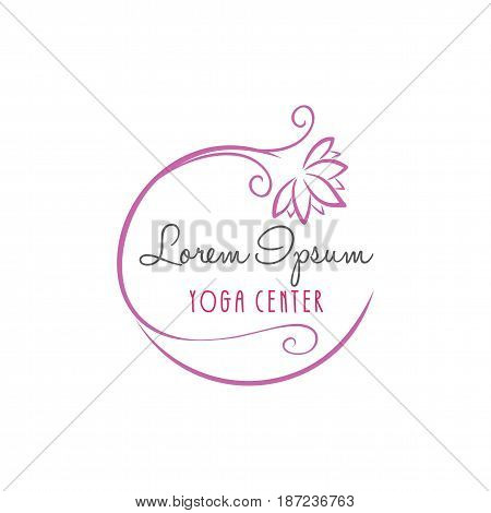 Lotus Flower Yoga Beauty Center Logo Vector
