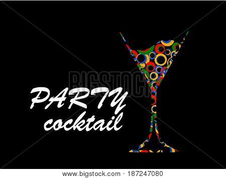 Design for cocktail party.Wine list.Vector set of bottles for alcohol.Glasses for alcoholic drinks.Bottle background.
