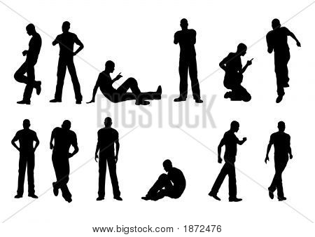12 Pose maschile - seduti e in piedi