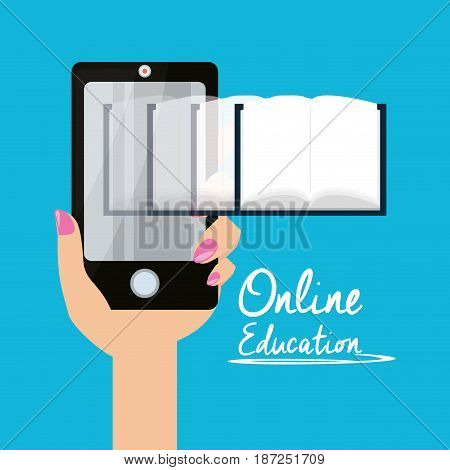 smartphone with knowledge to leard and study, vector illustration design