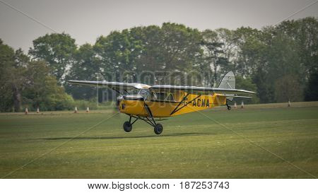 Biggleswade UK - 7th May 2017: Vintage De Haviland DH85 leopard moth readies for flight