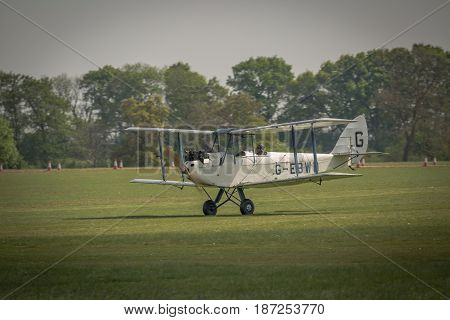 Biggleswade UK - 7th May 2017: Vintage De Haviland DH60 Moth readies for flight