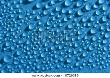water drop on blue background
