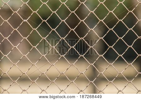 Reticulated rusty fence / metal mesh / mesh netting