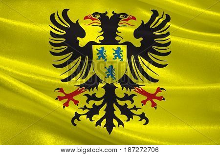 Flag of Cambrai is a commune in the Nord department and in the Hauts-de-France region of France. 3d illustration
