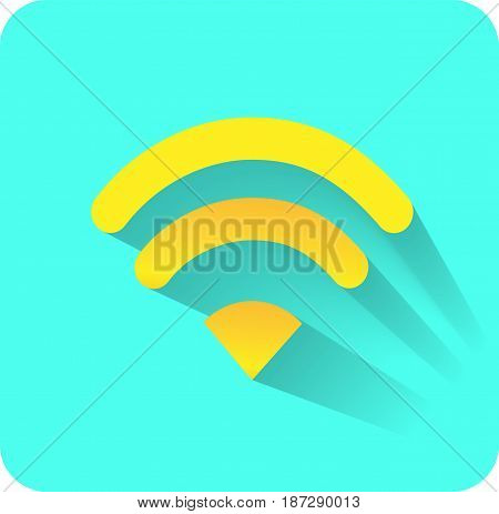 wifi yellow icon ethernet Vector EPS 10